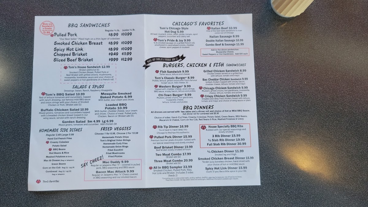 Menu Tom's Bbq - Chandler-6